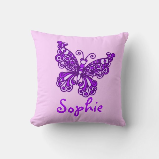 Coussin nommé de coussin de papillon de filles (Recto)