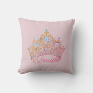 Coussin nommé fait sur commande rose de couronne