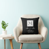 Coussin Noms blancs noirs de monogramme épousant le (Chaise)
