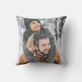 Coussin Noms de couple de coutume rustique Date Photo mode (Verso)