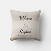 Coussin Noms de couple élégants Typographie Script Neutre (Recto)