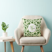 Coussin Noms de monogrammes Motifs Feuille d'épinards vert (Chaise)