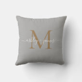 Coussin Noms de script de monogramme d'or élégant Mariage (Verso)