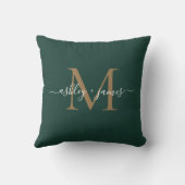 Coussin Noms de script de monogramme d'or élégant Mariage  (Verso)