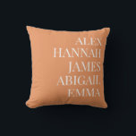 Coussin Noms d'enfants élégants modernes Famille personnal<br><div class="desc">Les Enfants Élégants Modernes Noms Personnalisés Famille Jetez L'Oreiller.</div>