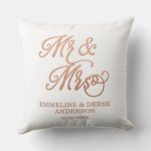 Coussin Noms et date de mariage de coutume de M. et de Mme (Verso)