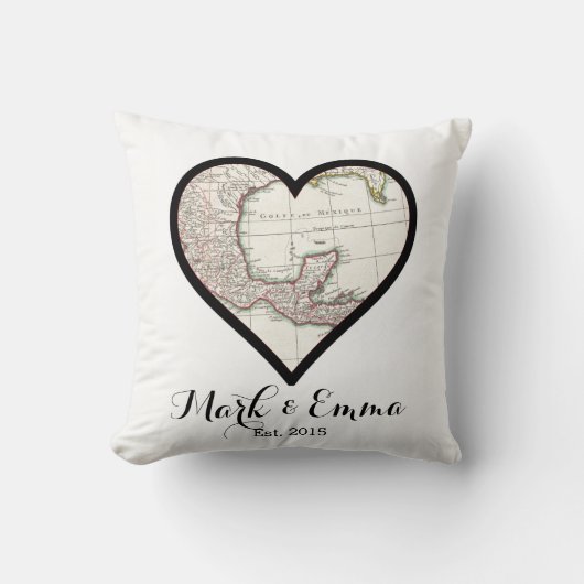 Coussin Noms faits sur commande de couples de cadeau de (Recto)
