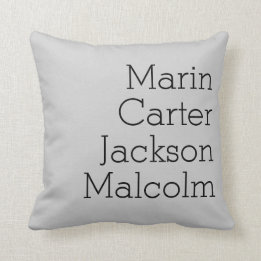 Coussin Noms naturels de quatre enfants Famille personnali