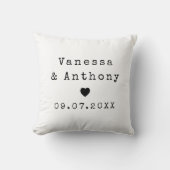 Coussin Noms personnalisés et date anniversaire de mariage (Recto)