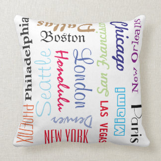 Coussin Noms personnalisés ou villes populaires Destinatio