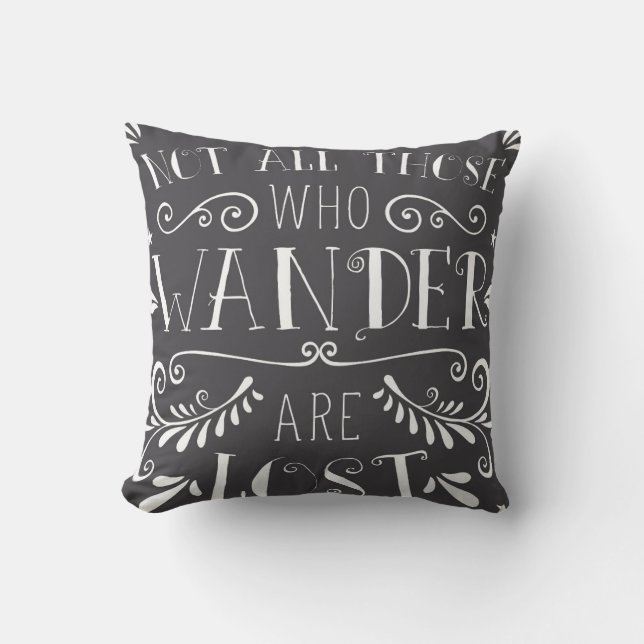 Coussin Non tout ceux que Wander sont carreau perdu (Recto)