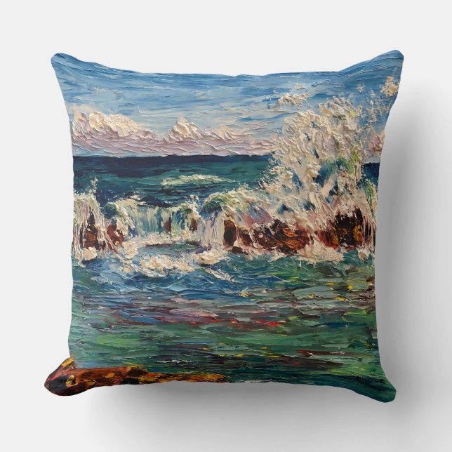 Coussin North Shore Thundering Waves in Hawaii pillow (Recto)