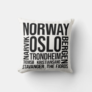 Coussin Norvège Villes Mot Art - Oslo
