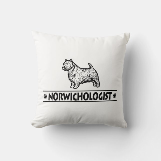 Coussin Norwich Terrier humoristique (Recto)