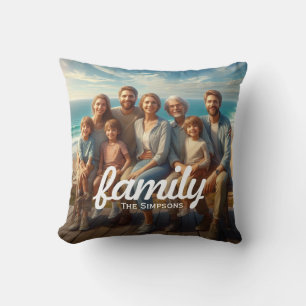 Coussin Nos moments de photo en mémoire unique de famille