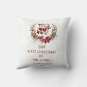 Coussin Nos premiers flocons de neige Poinsettia (Verso)