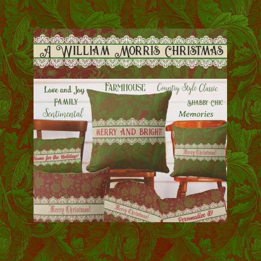 Coussin Nostalgic Classic William Morris Red Holiday