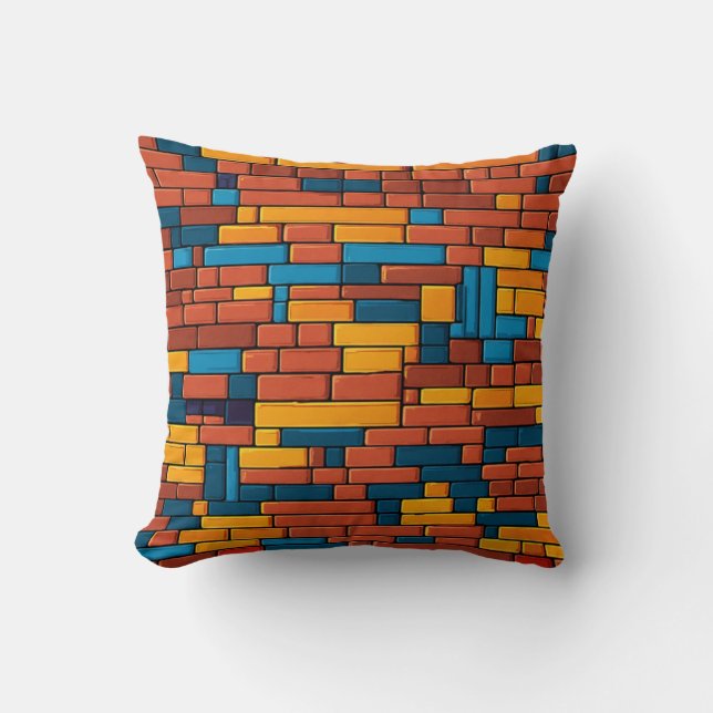 Coussin Nostalgie de briques rétro (Recto)