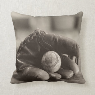 Coussin Nostalgie du baseball - Mitt et Baseball
