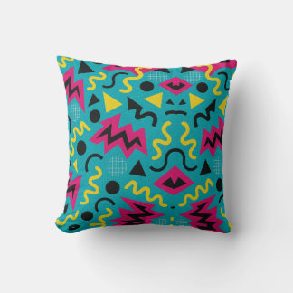 Coussin Nostalgie Néon : Un Remix Audacieux des Années 90