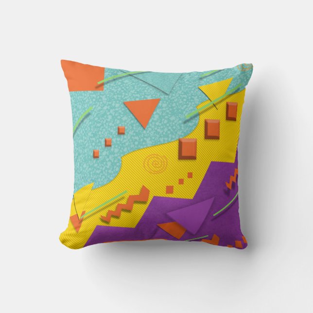 coussin nostalgique de motif du style 80s (Recto)
