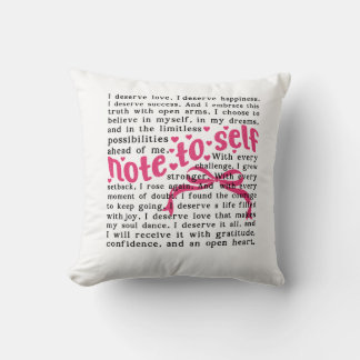 Coussin Note à moi-même, je suis suffisant