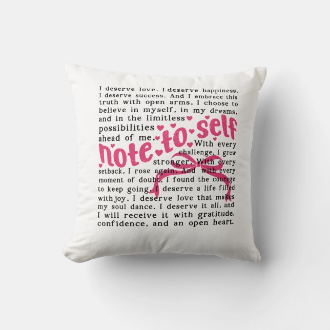 Coussin Note à moi-même, je suis suffisant (Recto)