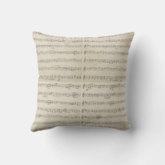 Coussin Note de musique vintage (Verso)