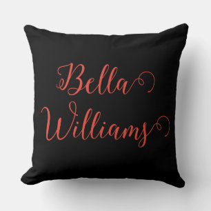 Coussin Note rouge sur Noir