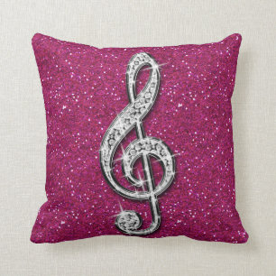 Coussin Note scintillante étincelante imprimée de musiqu