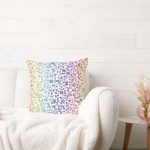 Coussin Notes de musique colorées dansantes Amoureux de la