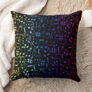 Coussin Notes de musique colorées Musiciens Amateurs de mu