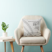 Coussin Notes de musique | Moderne | 25e Mariage ARGENT (Chaise)