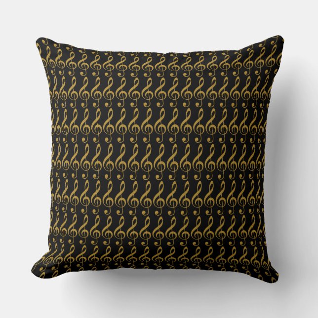 Coussin notes de musique or et noir (Recto)