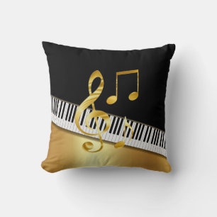 Coussin Notes de Musique, Touches de Piano Élégantes Moder