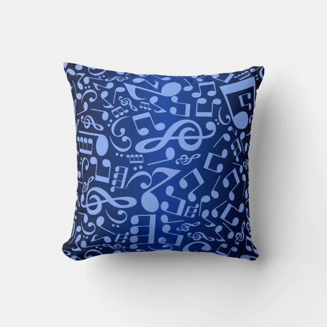 Coussin Notes musicales 2 (Bleu) (Recto)