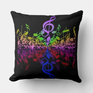 Coussin Notes musicales Arc-en-ciel rien que Treble Coussi