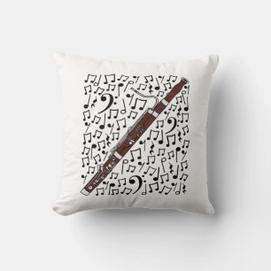 Coussin Notes musicales Bassoon Professeur de musique bass