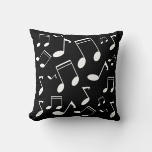 Coussin Notes musicales blanches