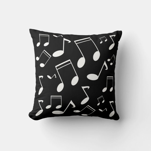 Coussin Notes musicales blanches (Recto)