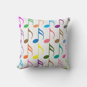 Coussin Notes musicales colorées motif