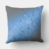 Coussin Notes musicales dans le bleu clair de lune (Verso)
