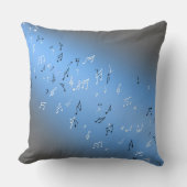 Coussin Notes musicales dans le bleu clair de lune (Recto)