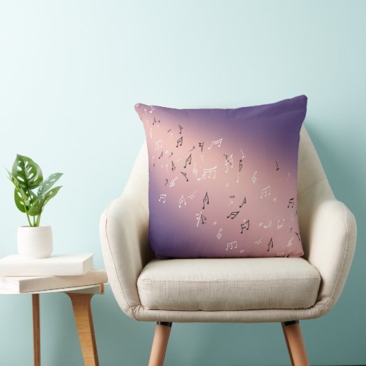Coussin Notes musicales dans Lilac Pink (Chaise)