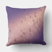 Coussin Notes musicales dans Lilac Pink (Verso)
