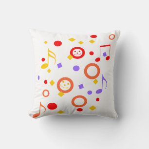 Coussin Notes musicales de colourful