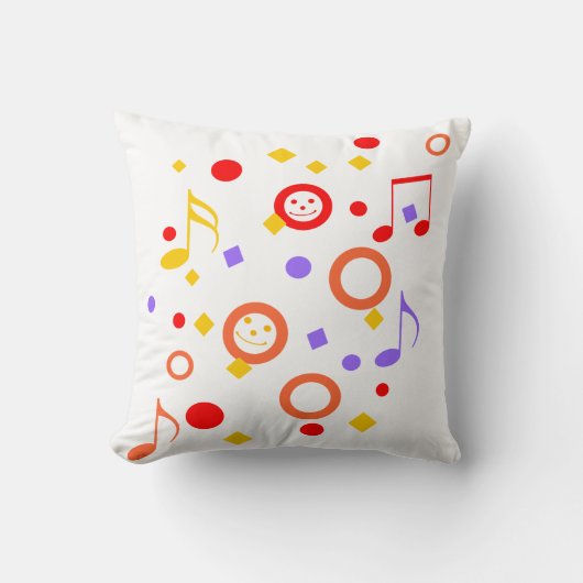 Coussin Notes musicales de colourful (Recto)