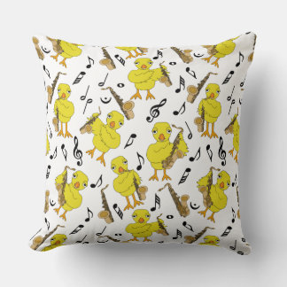 Coussin Notes musicales de Sax Chick Saxophones