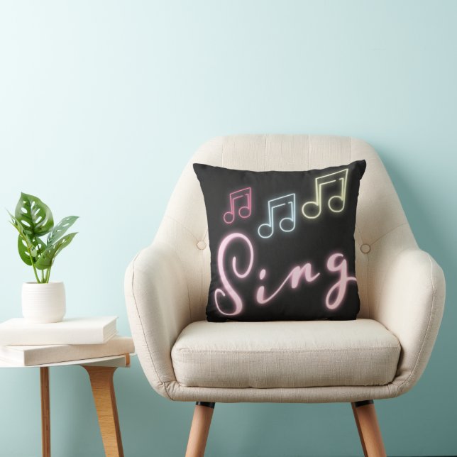 Coussin Notes musicales de Sing Neon (Chaise)