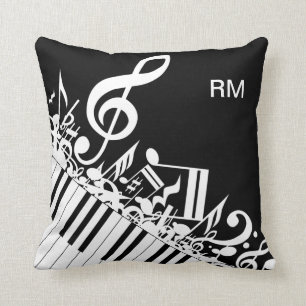 Coussin Notes musicales et clés brouillées personnalisé